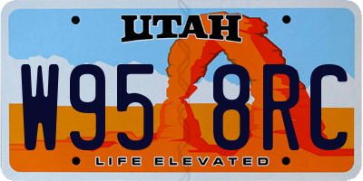 UT license plate W958RC