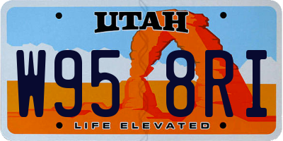 UT license plate W958RI