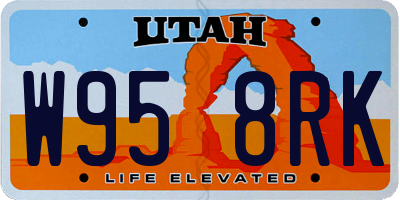 UT license plate W958RK