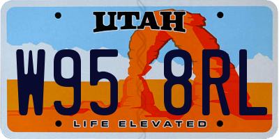 UT license plate W958RL