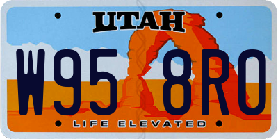 UT license plate W958RO