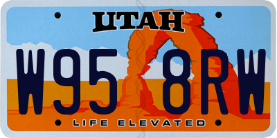 UT license plate W958RW