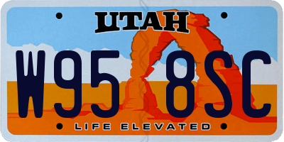 UT license plate W958SC