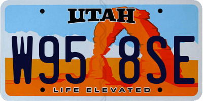 UT license plate W958SE