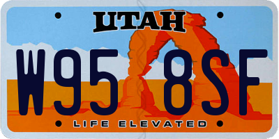 UT license plate W958SF