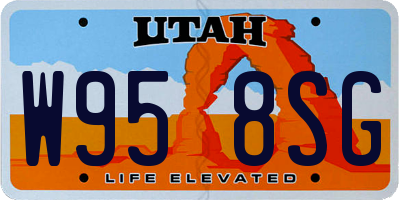 UT license plate W958SG