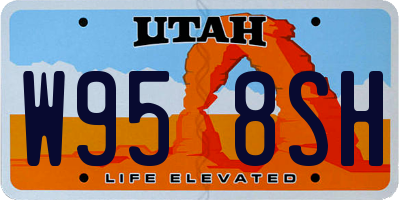 UT license plate W958SH