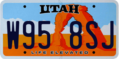 UT license plate W958SJ