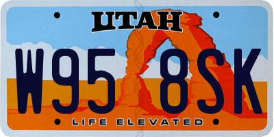 UT license plate W958SK