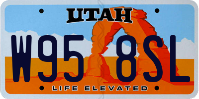 UT license plate W958SL