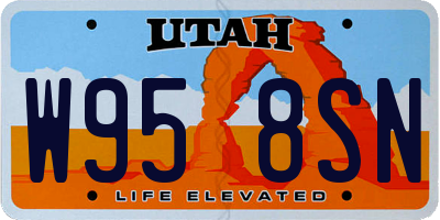 UT license plate W958SN