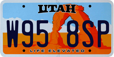 UT license plate W958SP