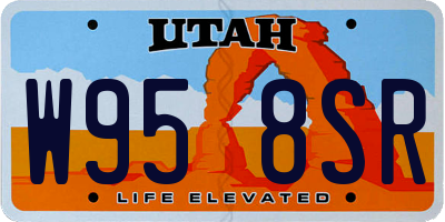 UT license plate W958SR