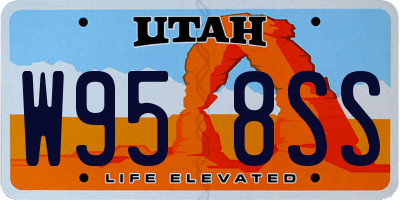 UT license plate W958SS