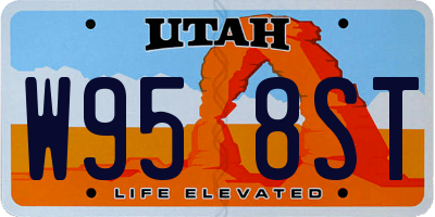 UT license plate W958ST