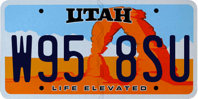 UT license plate W958SU
