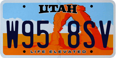 UT license plate W958SV