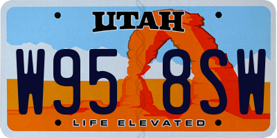 UT license plate W958SW