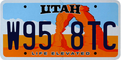 UT license plate W958TC