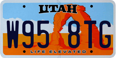 UT license plate W958TG
