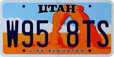 UT license plate W958TS