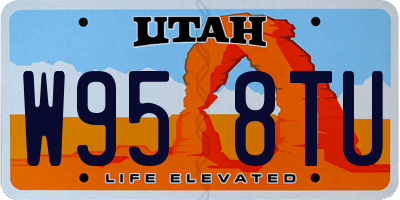 UT license plate W958TU