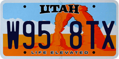 UT license plate W958TX