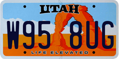 UT license plate W958UG