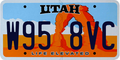 UT license plate W958VC