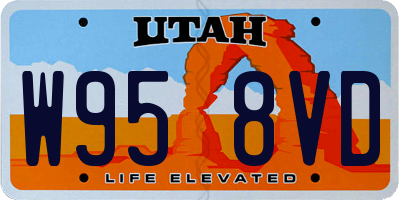 UT license plate W958VD