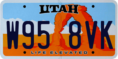 UT license plate W958VK