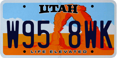 UT license plate W958WK
