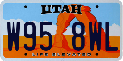 UT license plate W958WL