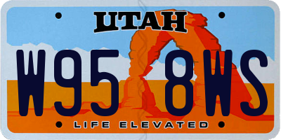UT license plate W958WS