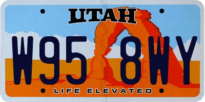 UT license plate W958WY