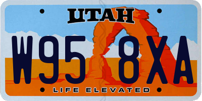 UT license plate W958XA
