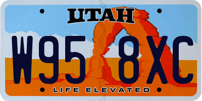 UT license plate W958XC