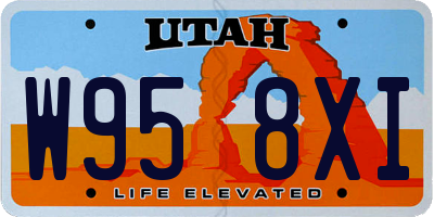 UT license plate W958XI