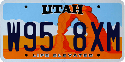 UT license plate W958XM