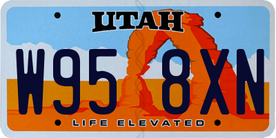UT license plate W958XN