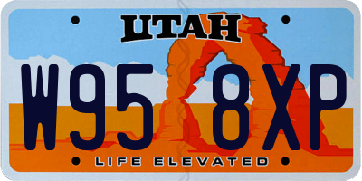 UT license plate W958XP