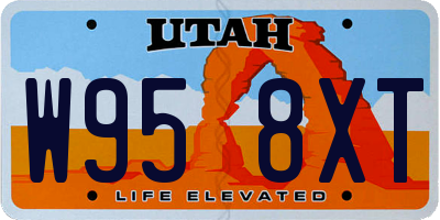 UT license plate W958XT