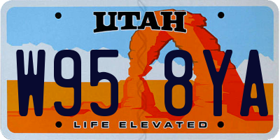UT license plate W958YA