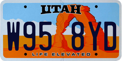 UT license plate W958YD