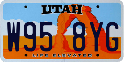 UT license plate W958YG