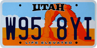 UT license plate W958YI