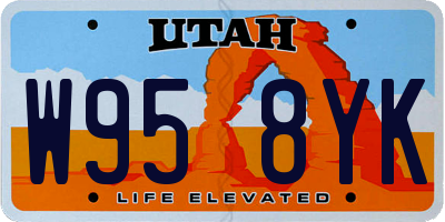 UT license plate W958YK