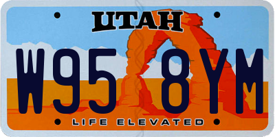 UT license plate W958YM
