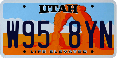 UT license plate W958YN