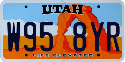 UT license plate W958YR